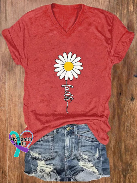 Women’s Faith Printed T-Shirt Red / S