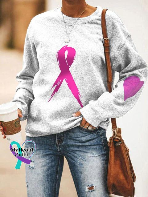 Women’s Fans With Breast Cancer Care Month Casual Sweatshirt White / S