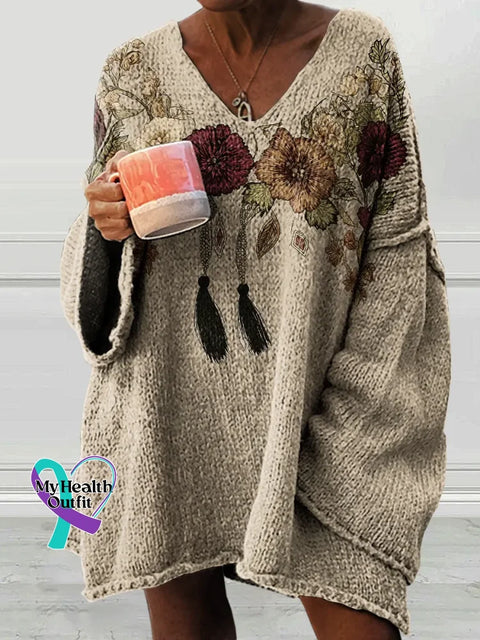 Women’s Floral Casual Pullover Sweater