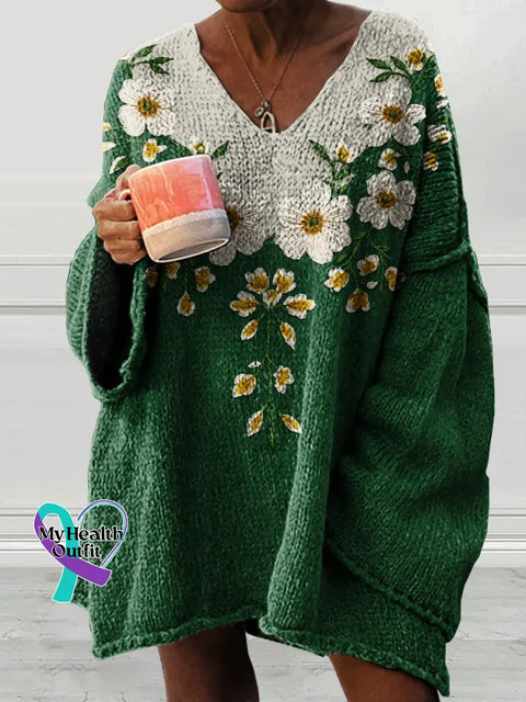 Women’s Floral Casual Pullover Sweater