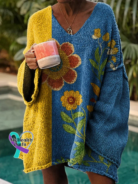 Women’s Floral Casual Pullover Sweater