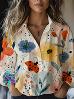 Women’s Floral Print Casual Cotton Shirt Multicolor / S