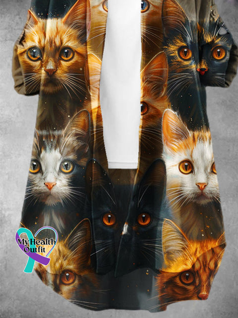 Women’s Funny Cat Pattern Art Print Dress