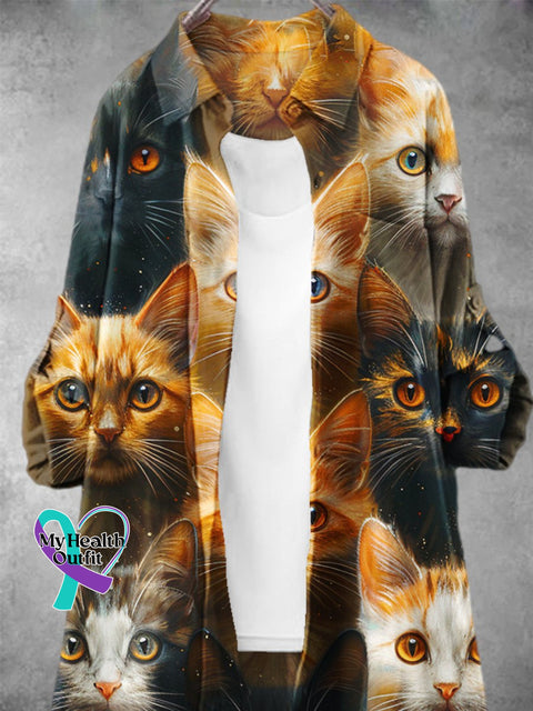 Women’s Funny Cat Pattern Art Print Dress