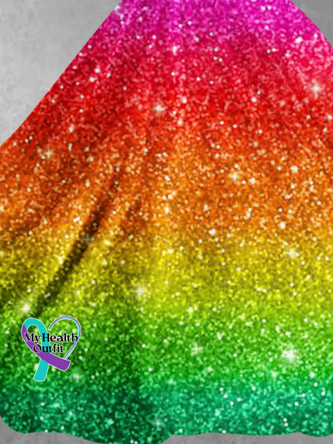 Women’s Ggbt Rainbow Gradient Art Print Design Maxi Dress