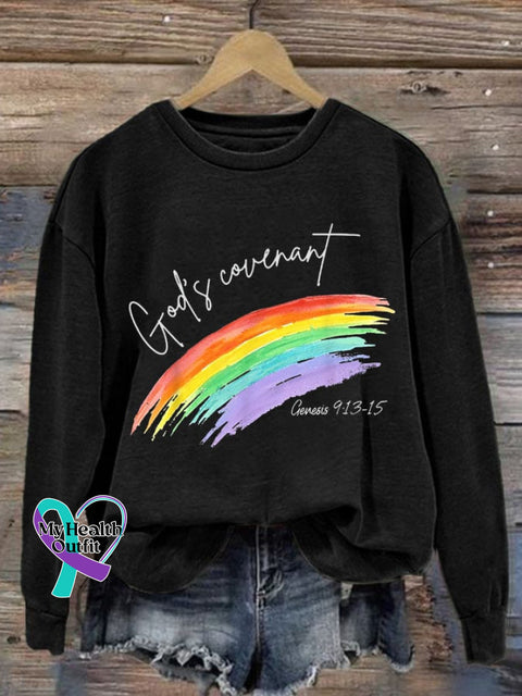 Women’s God’s Covenant Print Sweatshirt Black / S