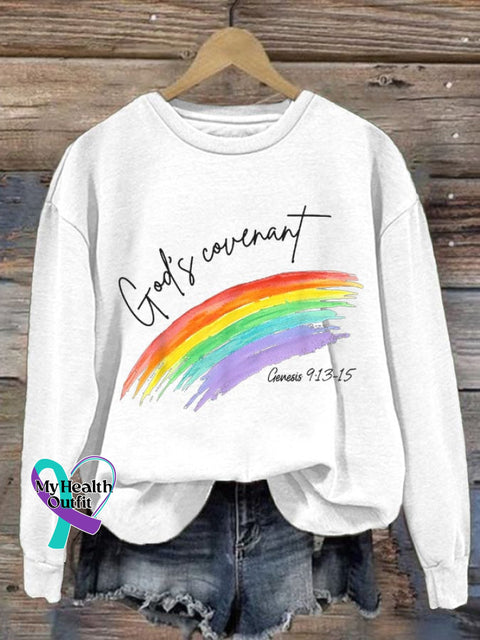 Women’s God’s Covenant Print Sweatshirt White / S