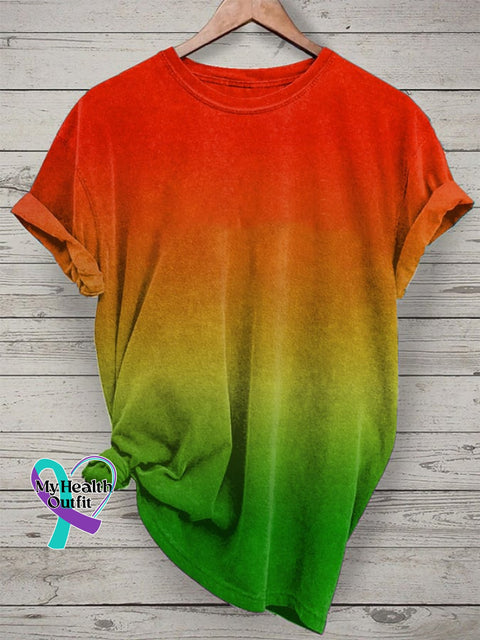 Women’s Gradient Print Casual T-Shirt Picture 2 / S