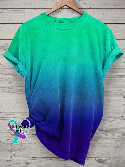 Women’s Gradient Print Casual T-Shirt Picture 3 / S