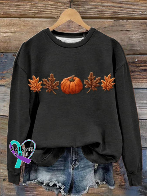 Women’s Halloween Pumpkin Print Sweatshirt Black3 / S