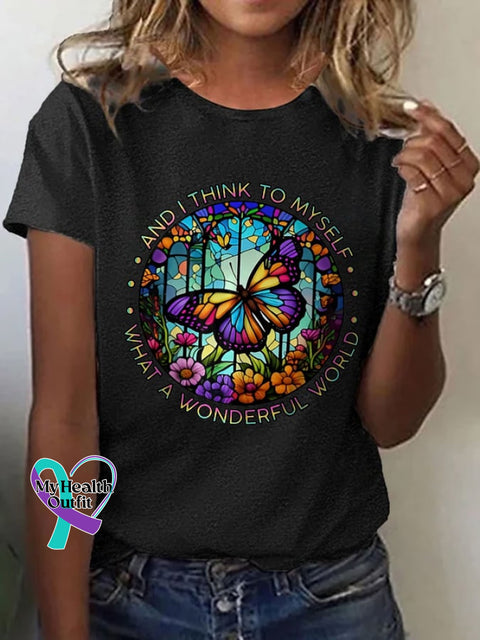 Women’s Hippie Print Casual T-Shirt Black / S