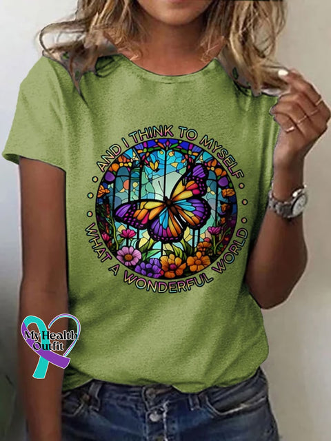 Women’s Hippie Print Casual T-Shirt Green / S