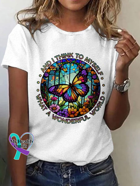 Women’s Hippie Print Casual T-Shirt White / S