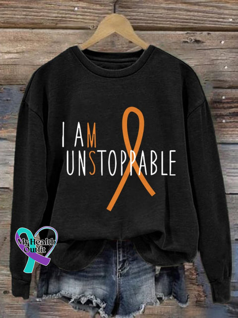 Women’s I Am Unstoppable Multiple Sclerosis Awareness Print Casual Sweatshirt Black / S