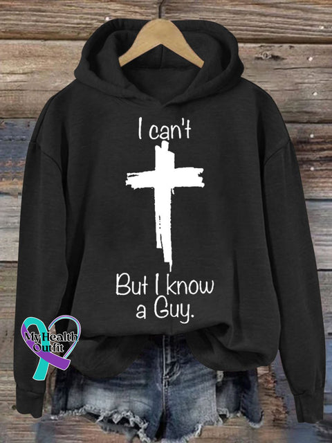 Women’s I Can’t But Konw A Guy Christian Print Casual Sweatshirt Black / S