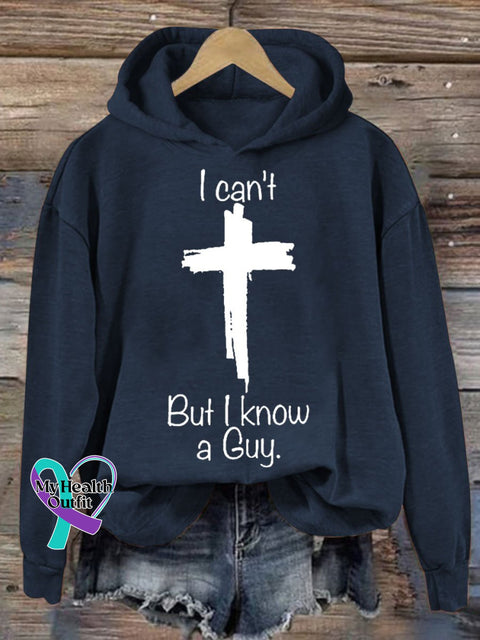 Women’s I Can’t But Konw A Guy Christian Print Casual Sweatshirt Dark Blue / S