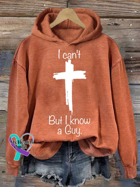 Women’s I Can’t But Konw A Guy Christian Print Casual Sweatshirt Orange / S