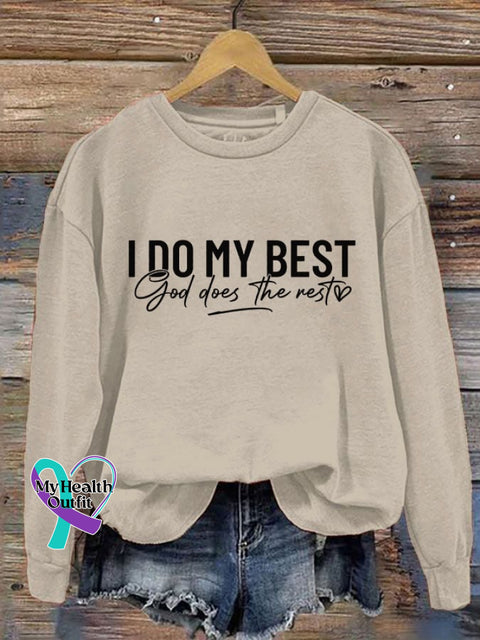 Women’s I Do My Best And God Does The Rest Casual Sweatshirt Apricot / S