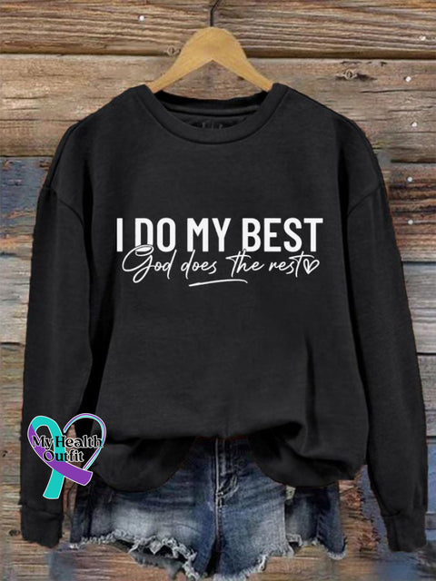 Women’s I Do My Best And God Does The Rest Casual Sweatshirt Black / S