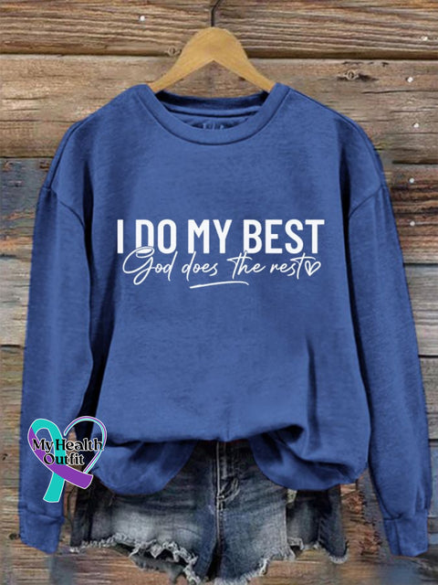 Women’s I Do My Best And God Does The Rest Casual Sweatshirt Dark Blue / S