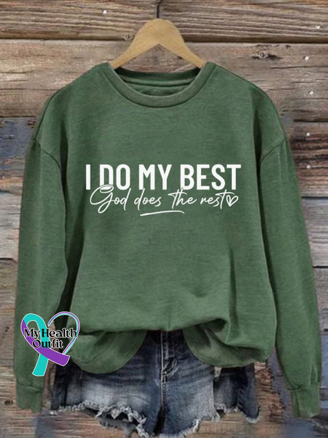 Women’s I Do My Best And God Does The Rest Casual Sweatshirt Green / S