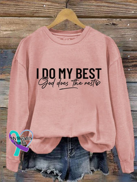 Women’s I Do My Best And God Does The Rest Casual Sweatshirt Pink / S