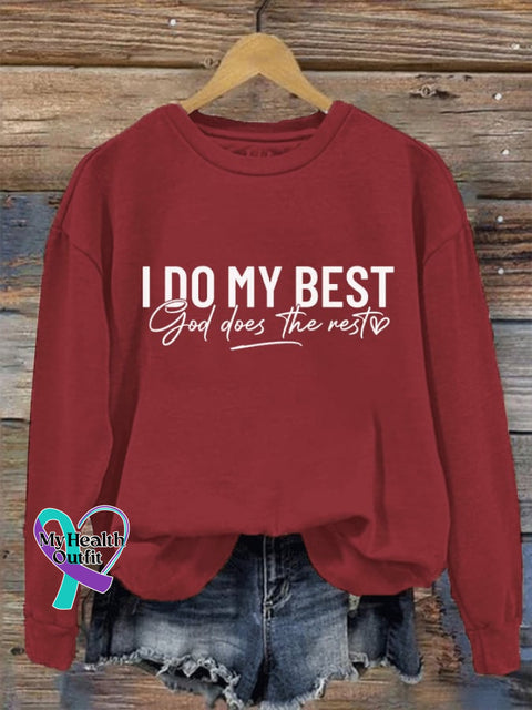 Women’s I Do My Best And God Does The Rest Casual Sweatshirt Red / S