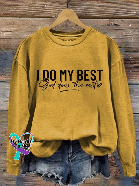 Women’s I Do My Best And God Does The Rest Casual Sweatshirt Turmeric / S