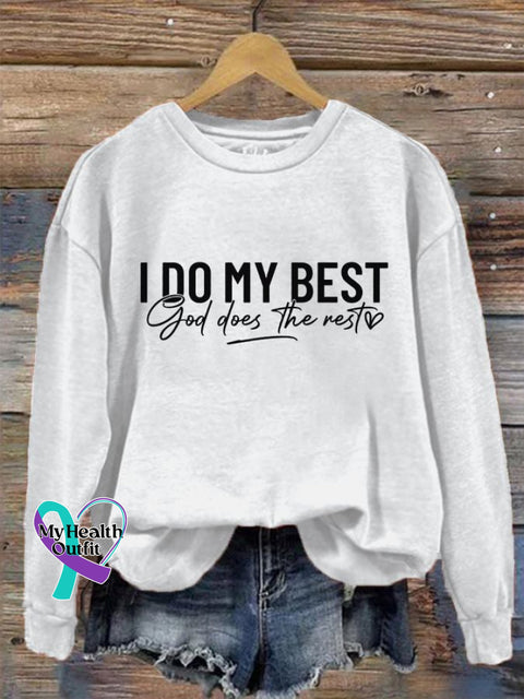 Women’s I Do My Best And God Does The Rest Casual Sweatshirt White / S