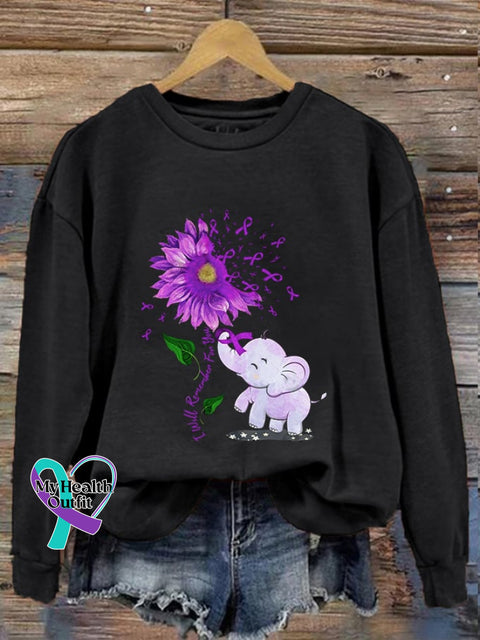 Women’s I Will Remember For You Dementia Alzheimer’s Awareness Print Sweatshirt Black / S