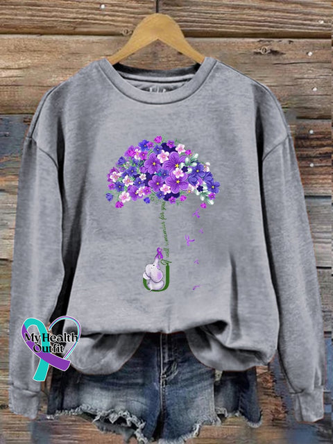 Women’s I Will Remember For You Dementia Alzheimer’s Awareness Print Sweatshirt Grey / S