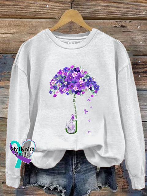 Women’s I Will Remember For You Dementia Alzheimer’s Awareness Print Sweatshirt White / S