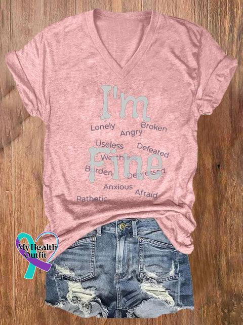 Women’s I’m Fine Casual T-Shirt Pink / S