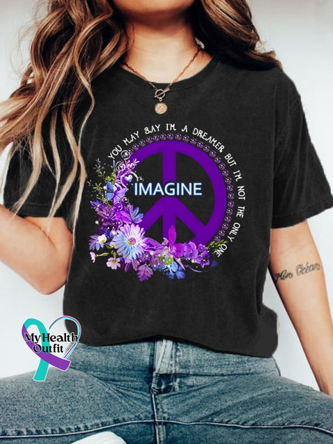 Women’s I’m Not The Only One Dreamer Hippie Print Tee Black / S