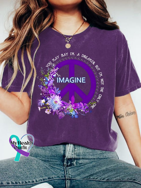 Women’s I’m Not The Only One Dreamer Hippie Print Tee Purple / S