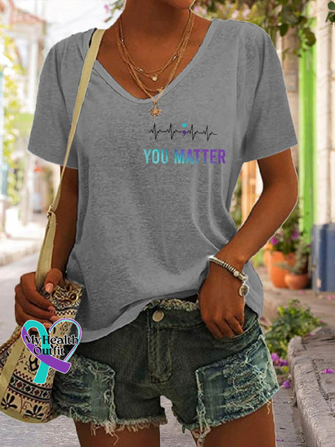 Women’s In A World Where You Can Be Anything Kind Suicide Prevention Awareness Print T-Shirt