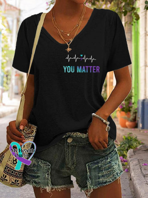 Women’s In A World Where You Can Be Anything Kind Suicide Prevention Awareness Print T-Shirt