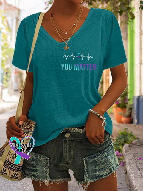 Women’s In A World Where You Can Be Anything Kind Suicide Prevention Awareness Print T-Shirt