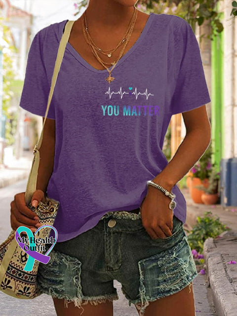 Women’s In A World Where You Can Be Anything Kind Suicide Prevention Awareness Print T-Shirt