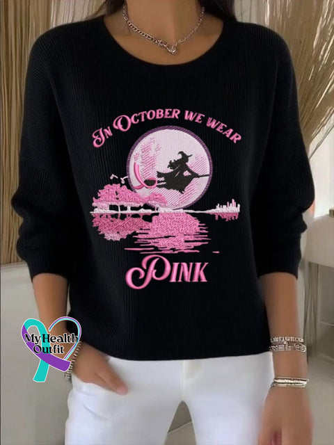 Women’S In October We Wear Pink Top Black / S