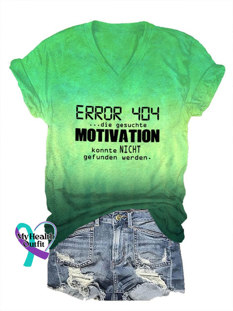 Women’s Inspirational Quotes Motivation Print V-Neck T-Shirt Green / S