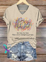 Women’s It’s Fine. I’m Fine. This Is Fine. Everything Is Fine. V-neck Casual T-Shirt Sand / S