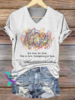 Women’s It’s Fine. I’m Fine. This Is Fine. Everything Is Fine. V-neck Casual T-Shirt White / S