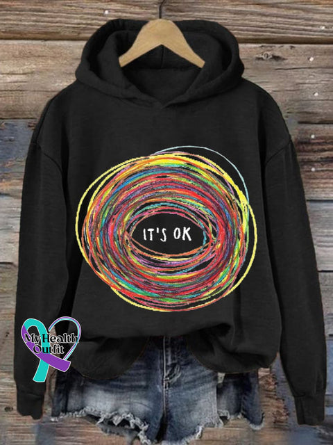 Women’s It’s Ok Print Casual Sweatshirt Black / S