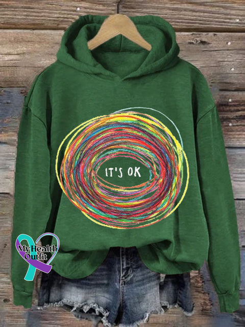 Women’s It’s Ok Print Casual Sweatshirt Green / S