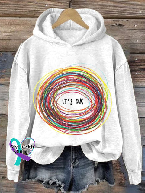 Women’s It’s Ok Print Casual Sweatshirt White / S