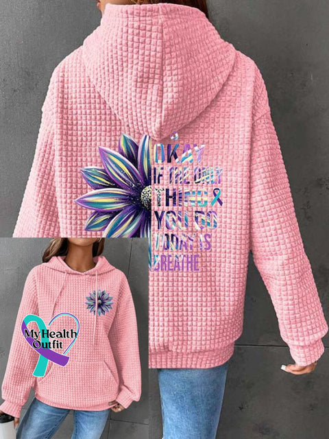 Women’s It’s Okay If The Only Thing You Do Today Is Breathe Sunflower Print Long Sleeve