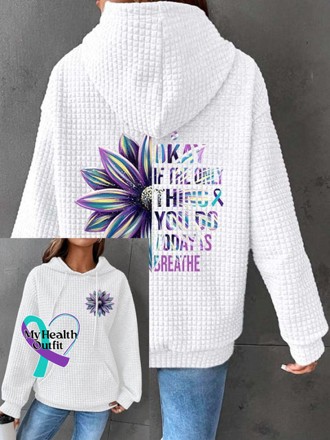 Women’s It’s Okay If The Only Thing You Do Today Is Breathe Sunflower Print Long Sleeve