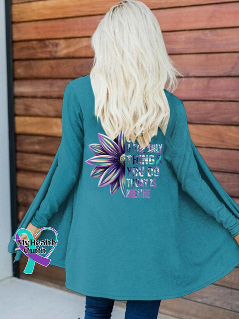 Women’s It’s Okay If The Only Thing You Do Today Is Breathe Sunflower Print Long-Sleeved