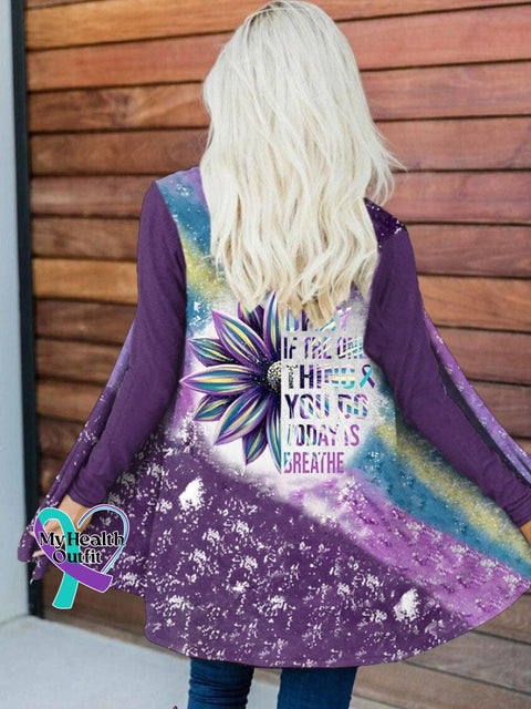 Women’s It’s Okay If The Only Thing You Do Today Is Breathe Sunflower Print Long-Sleeved